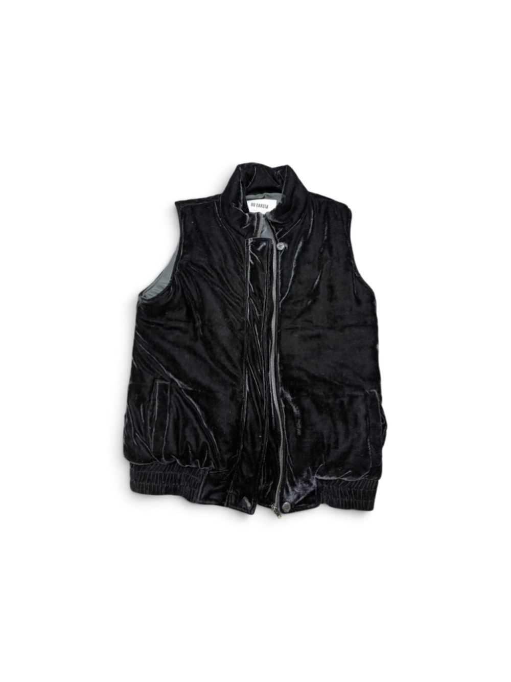 Women's BB Dakota Black Velvet Puffer Vest Size S